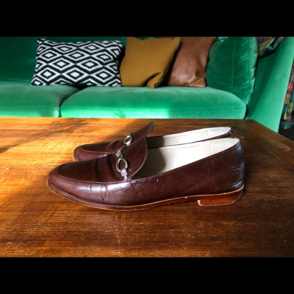 ZARA Leather Loafers Brass Buckle - Picture 2 of 6